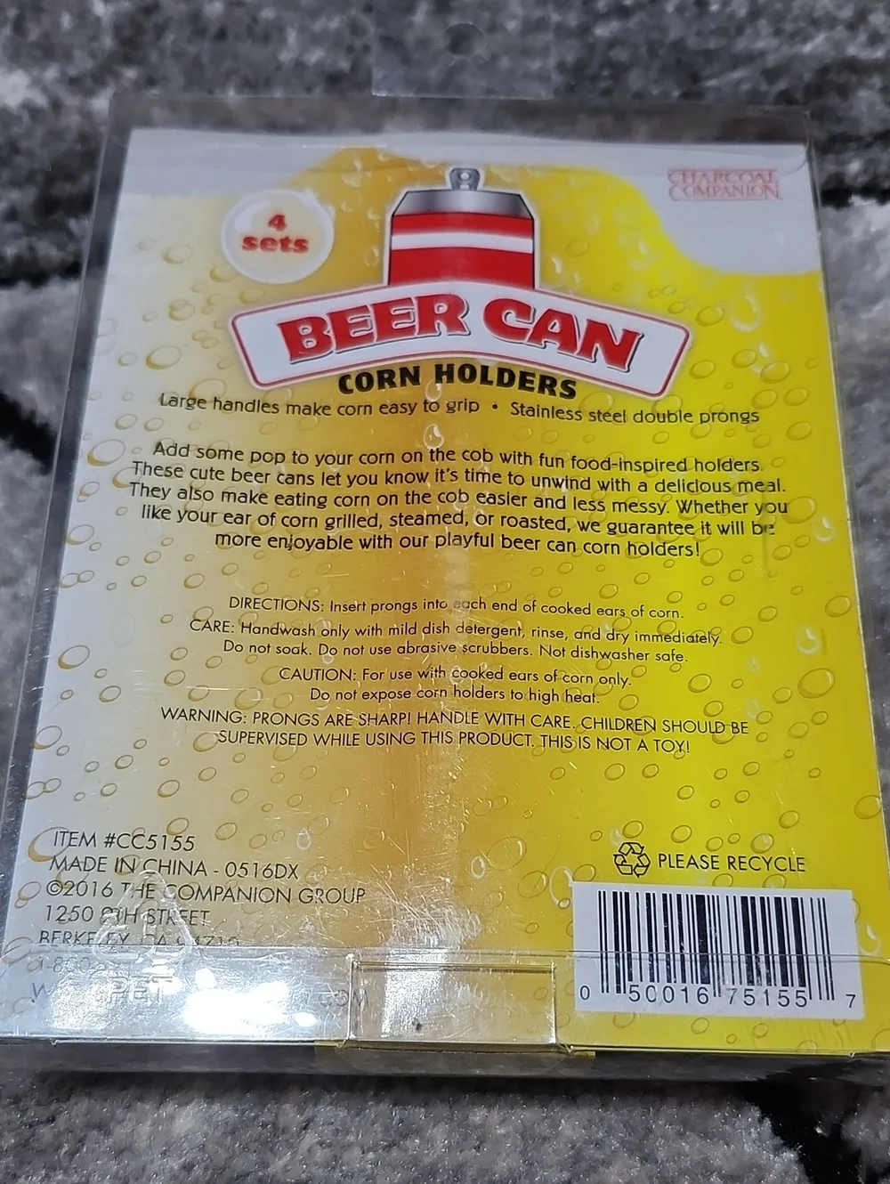 CHARCOAL COMPANION MINI RED BEER CAN CORN HOLDERS SET-OF-4